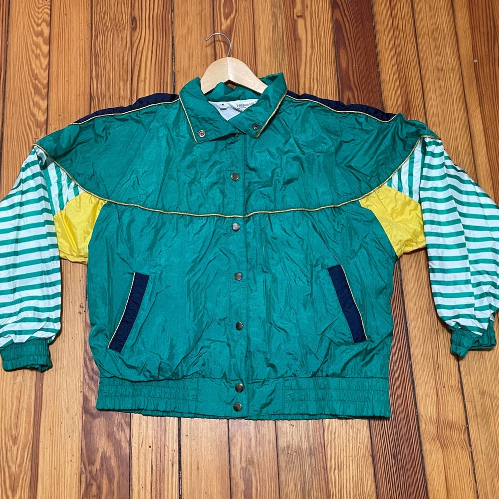 Vintage Retro London Fog Sailing  Windbreaker Jacket Size Medium Colorful.
